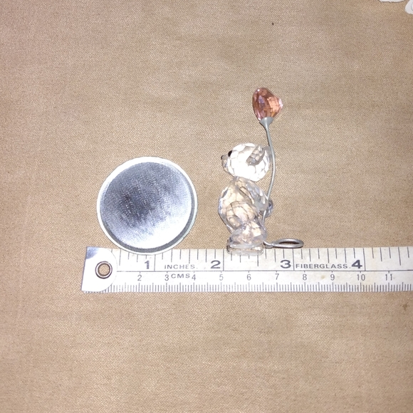 Swarovski Crystal I Love You Kris Bear w/ Pink Heart Balloon & Stand Plate & Box - Picture 7 of 16